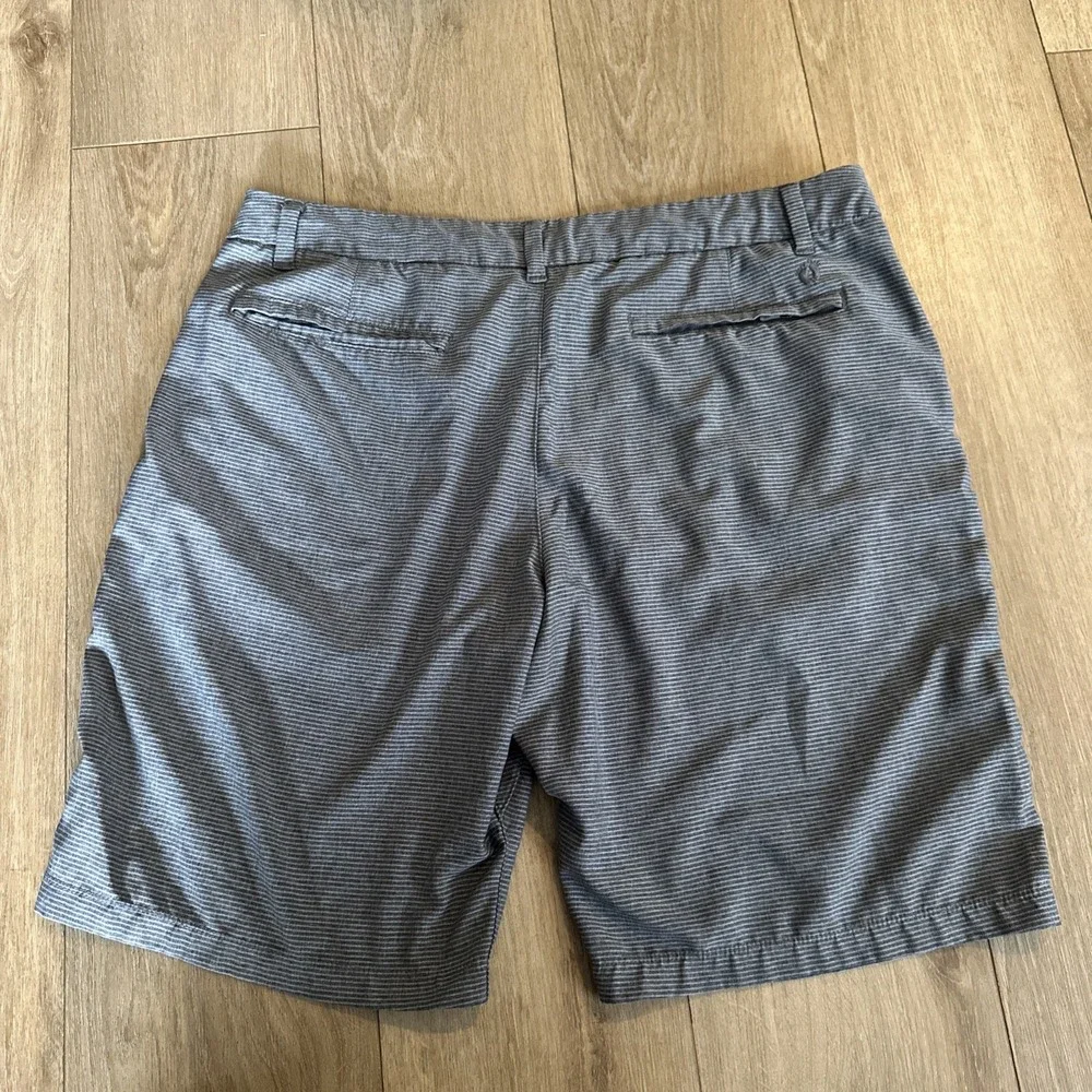 Hang Ten Mens Striped Gray Board‎ Shorts Size 38 10in Swim Vacation Surf Beach